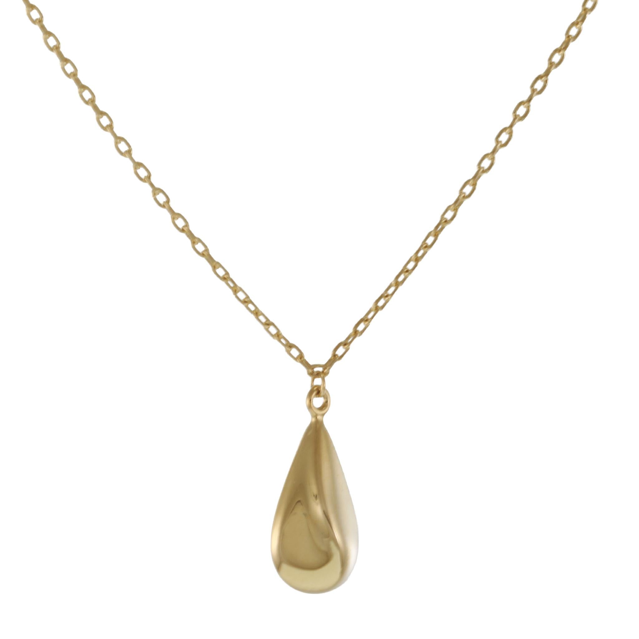 14KT Yellow Gold Teardrop Pendant Necklace
