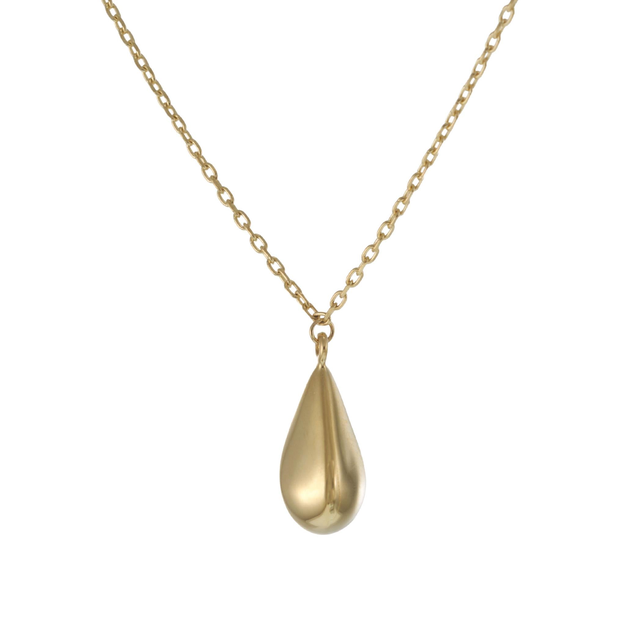 14KT Yellow Gold Teardrop Pendant Necklace