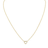 14KT Yellow Gold Open Heart Pendant Necklace