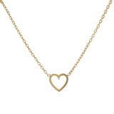 14KT Yellow Gold Open Heart Pendant Necklace