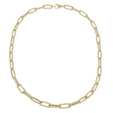 14KT Yellow Gold Italian Oval Link Paperclip Necklace – 18 Inches