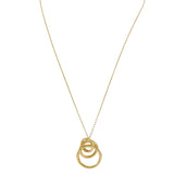 14KT Yellow Gold Interlocking Graduated Circle Pendant Necklace