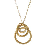 14KT Yellow Gold Interlocking Graduated Circle Pendant Necklace