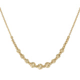 14KT Yellow Gold Graduated Diamond-Cut Bead Adjustable Necklace