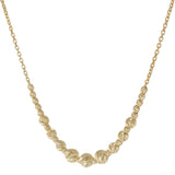 14KT Yellow Gold Graduated Diamond-Cut Bead Adjustable Necklace