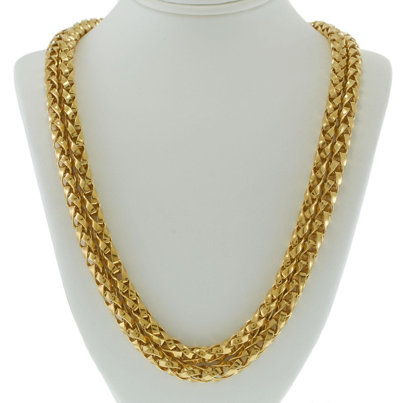Vintage 1970s Cartier Twisted Gourmette Link 37" Inch Necklace