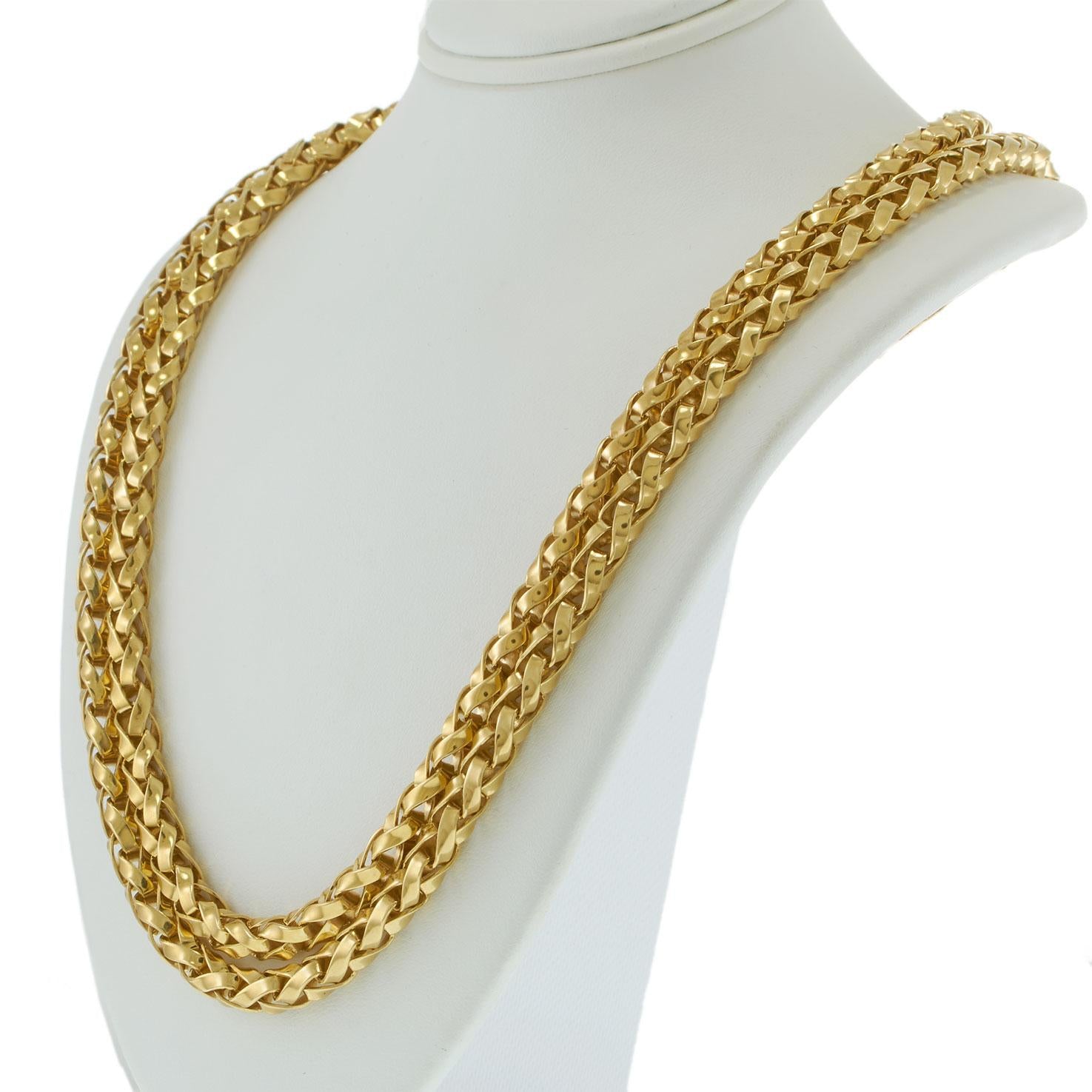 Vintage 1970s Cartier Twisted Gourmette Link 37" Inch Necklace