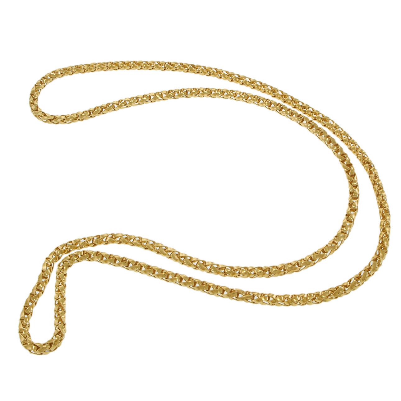 Vintage 1970s Cartier Twisted Gourmette Link 37" Inch Necklace