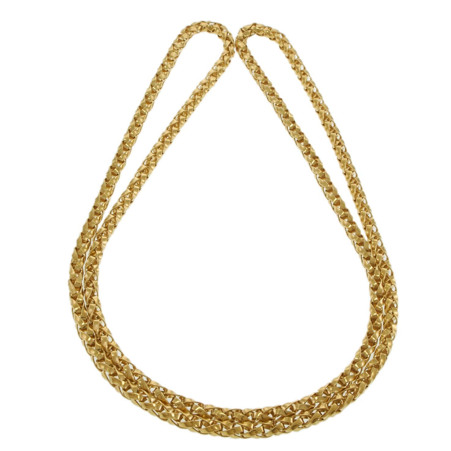 Vintage 1970s Cartier Twisted Gourmette Link 37" Inch Necklace