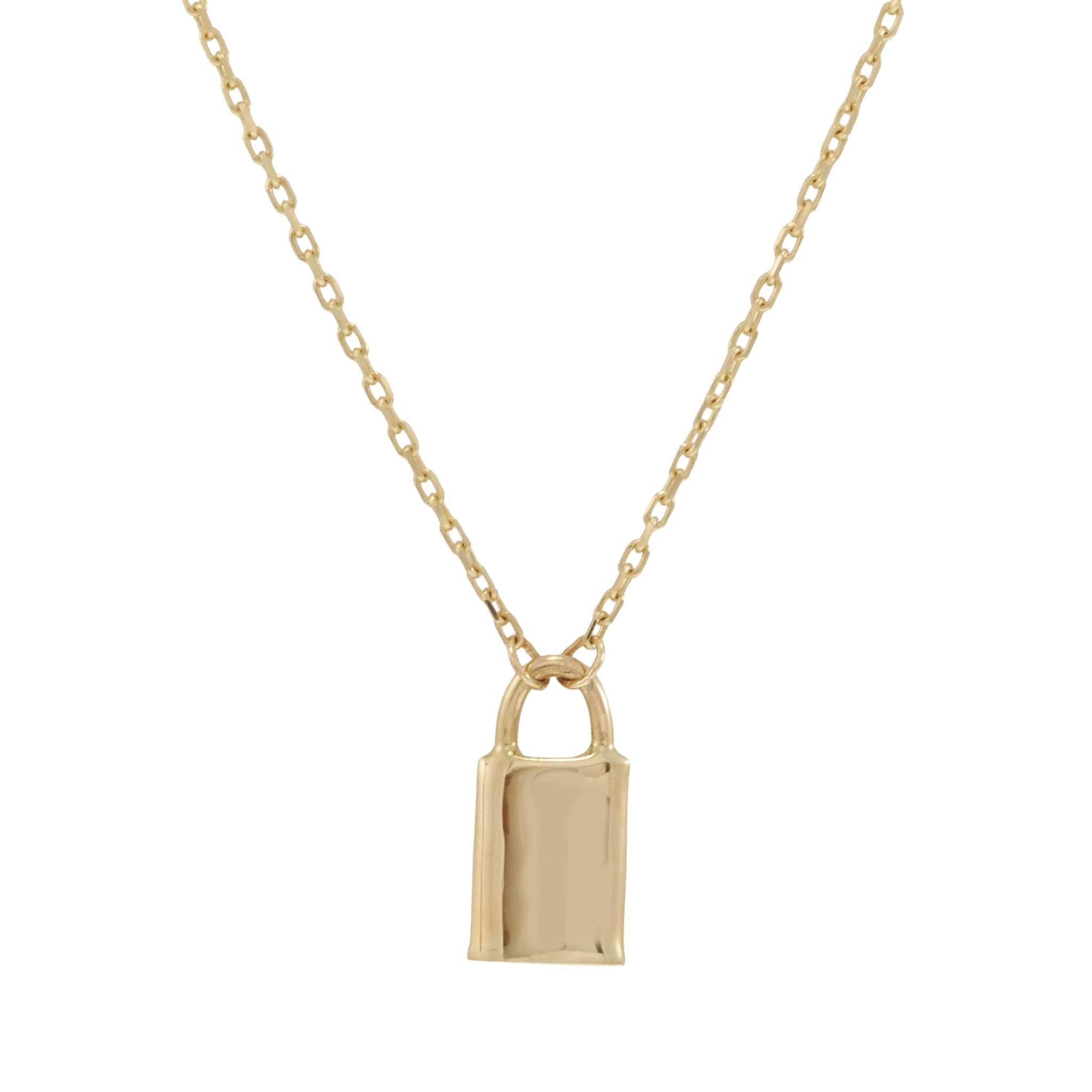 14KT Yellow Gold Padlock Adjustable Necklace