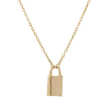 14KT Yellow Gold Padlock Adjustable Necklace