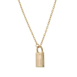 14KT Yellow Gold Padlock Adjustable Necklace