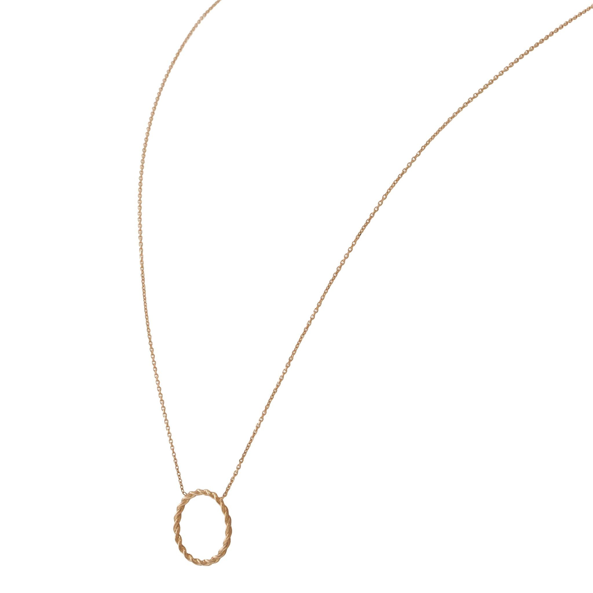 14KT Rose Gold Twisted Circle Adjustable Necklace