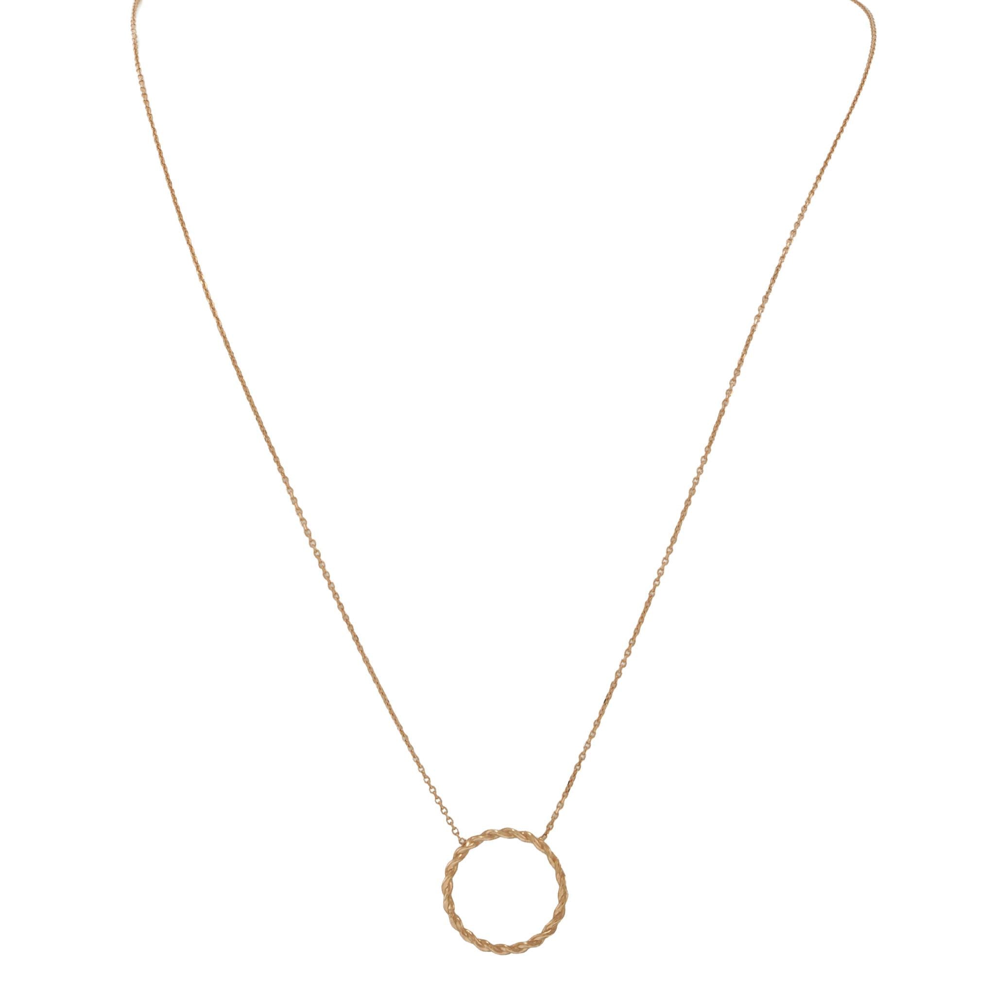 14KT Rose Gold Twisted Circle Adjustable Necklace