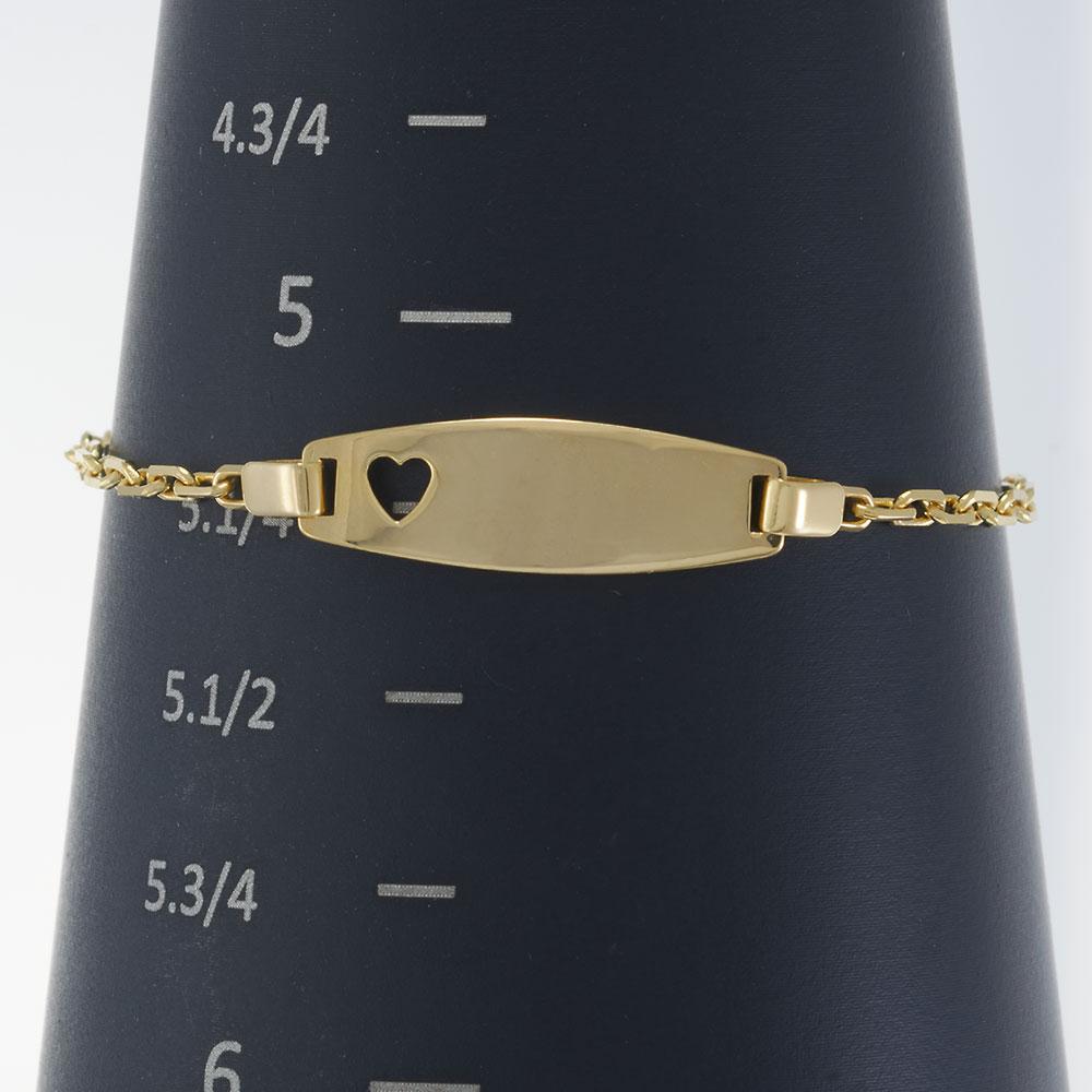Baby ID Bracelet with Heart in 14KT Yellow Gold