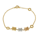 Pre-Owned Bvlgari B.Zero1 Three Station Bracelet in 18KT Tricolor Gold