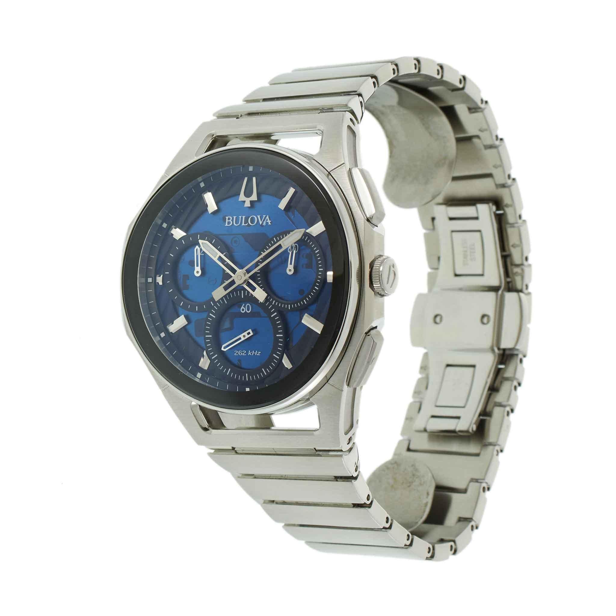 Bulova Curve Series 44MM Stainless Steel Chronograph – Ref. 96A205