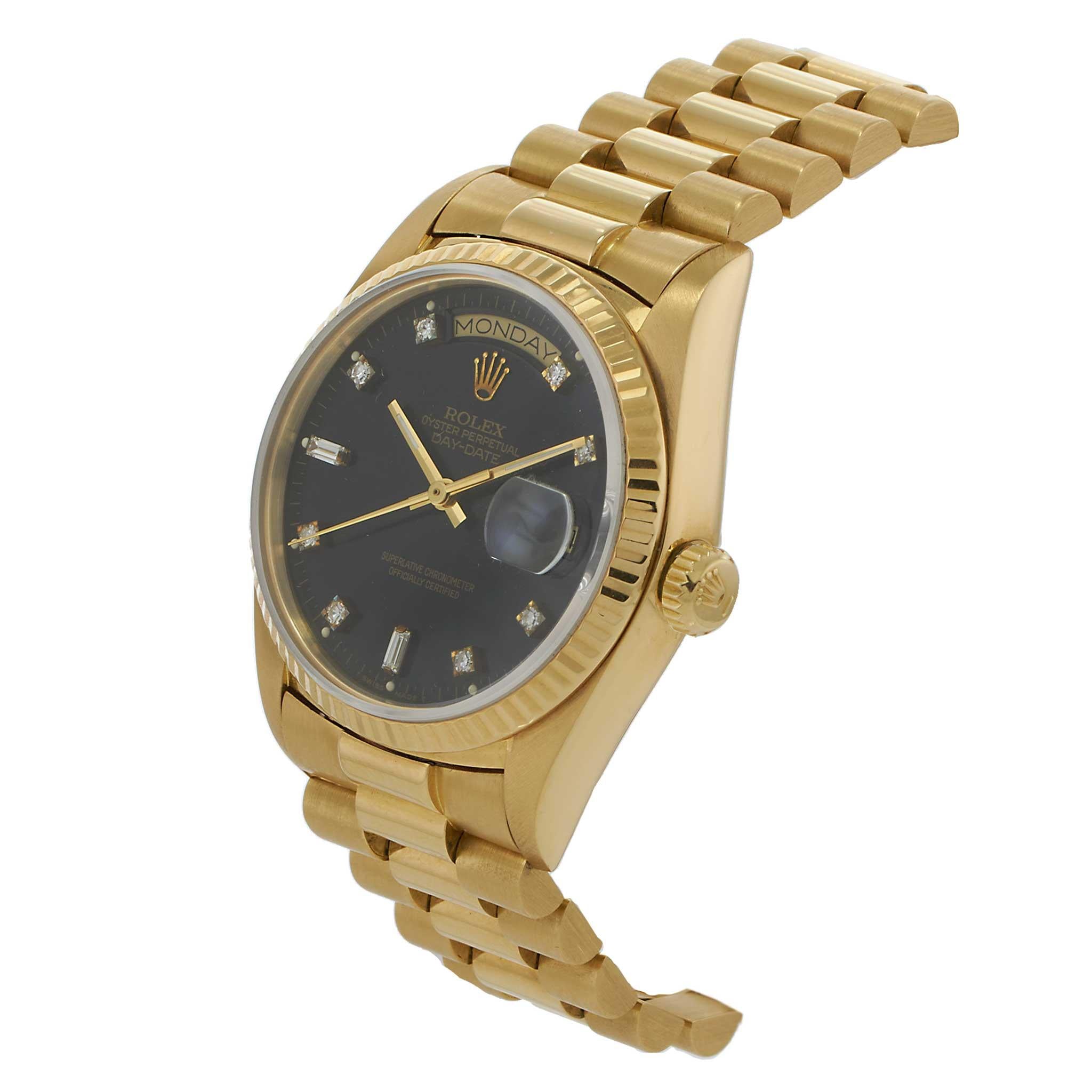 Vintage Rolex Day-Date Ref. 18038 18KT Yellow Gold – Factory Black Dial