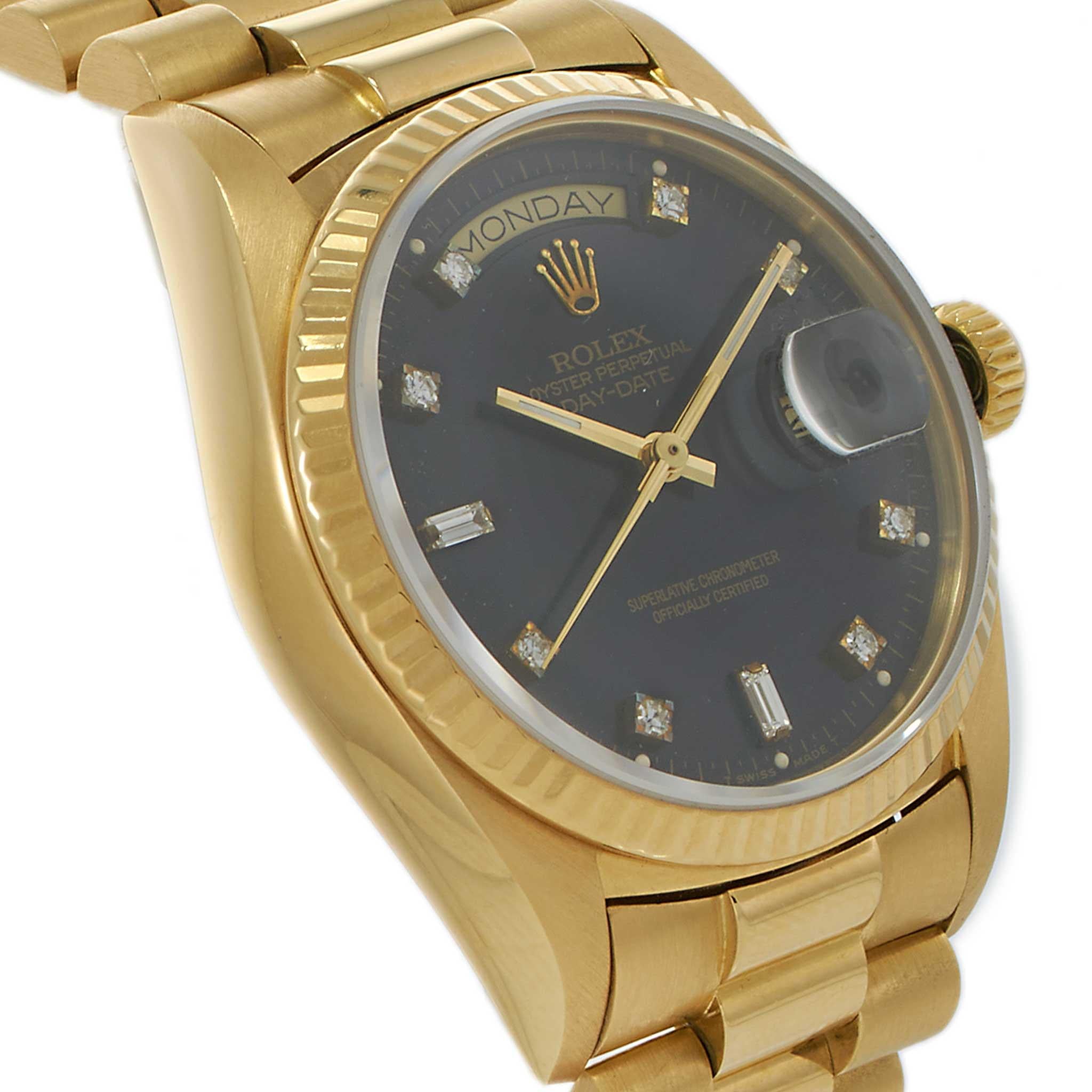 Vintage Rolex Day-Date Ref. 18038 18KT Yellow Gold – Factory Black Dial