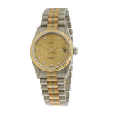 Rolex Midsize 31MM Tridor Datejust Ref. 68279 in 18KT White, Yellow & Rose Gold