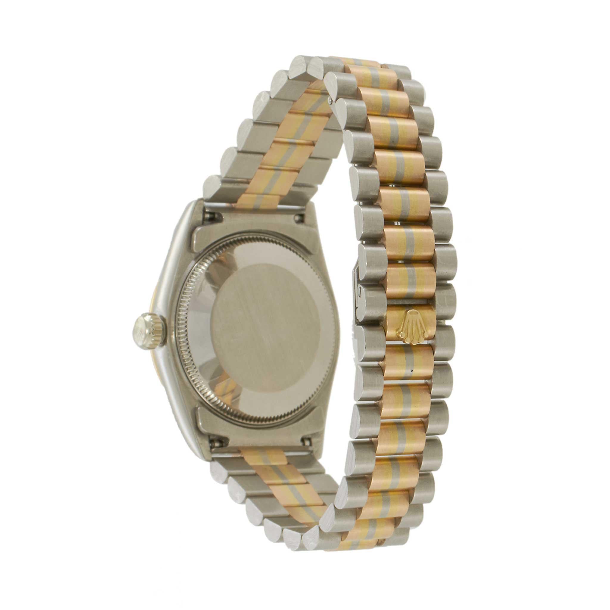 Rolex Midsize 31MM Tridor Datejust Ref. 68279 in 18KT White, Yellow & Rose Gold