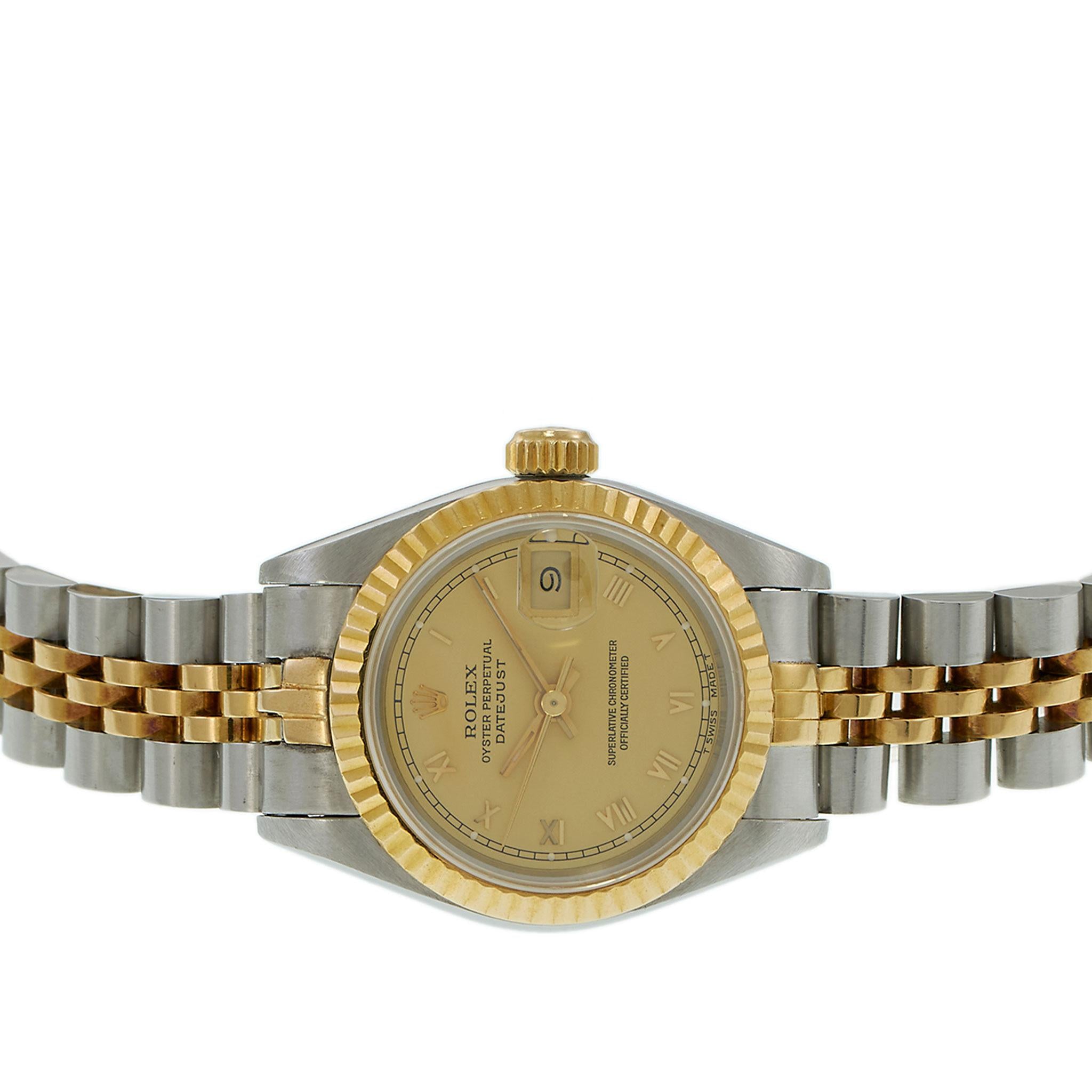 Ladies Rolex Date 69173 Champagne Dial