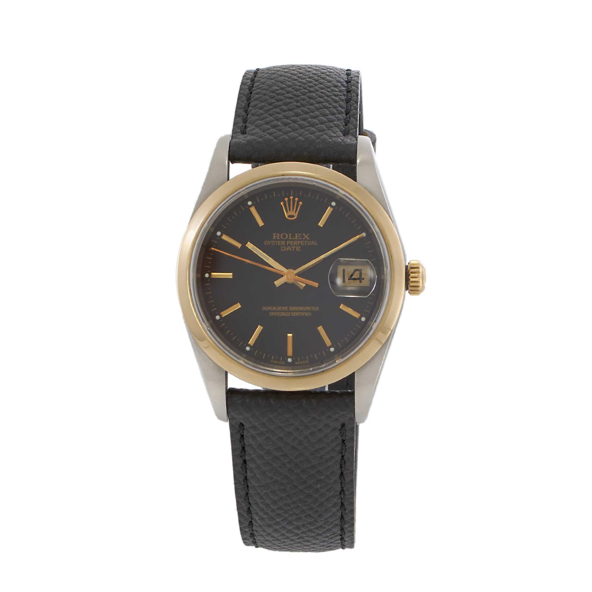 Rolex Oyster Perpetual Date Ref. 15203-Black Dial