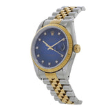 Rolex Datejust Ref. 16233. 36MM with Factory Vignette Blue Diamond Dial