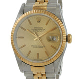 Rolex Datejust Ref. 16233 36MM Steel & 18KT Yellow Gold – Champagne Dial