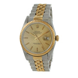 Rolex Datejust Ref. 16233 36MM Steel & 18KT Yellow Gold – Champagne Dial