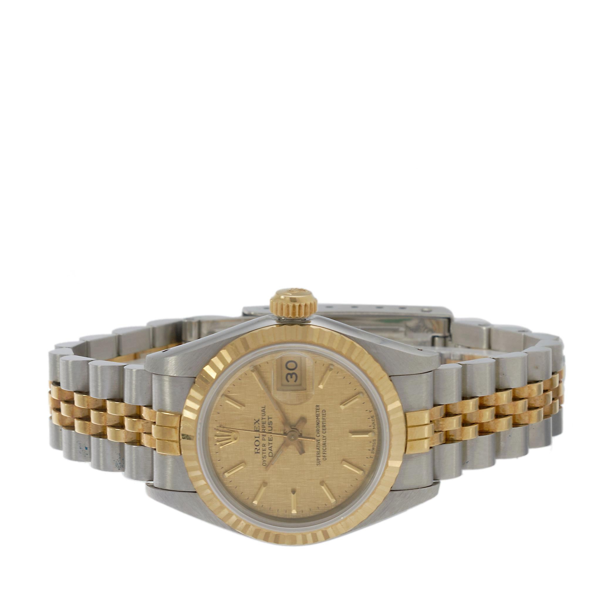 Rolex Datejust Ref. 69173 – 26MM Steel & 18KT Gold – Champagne Linen Dial