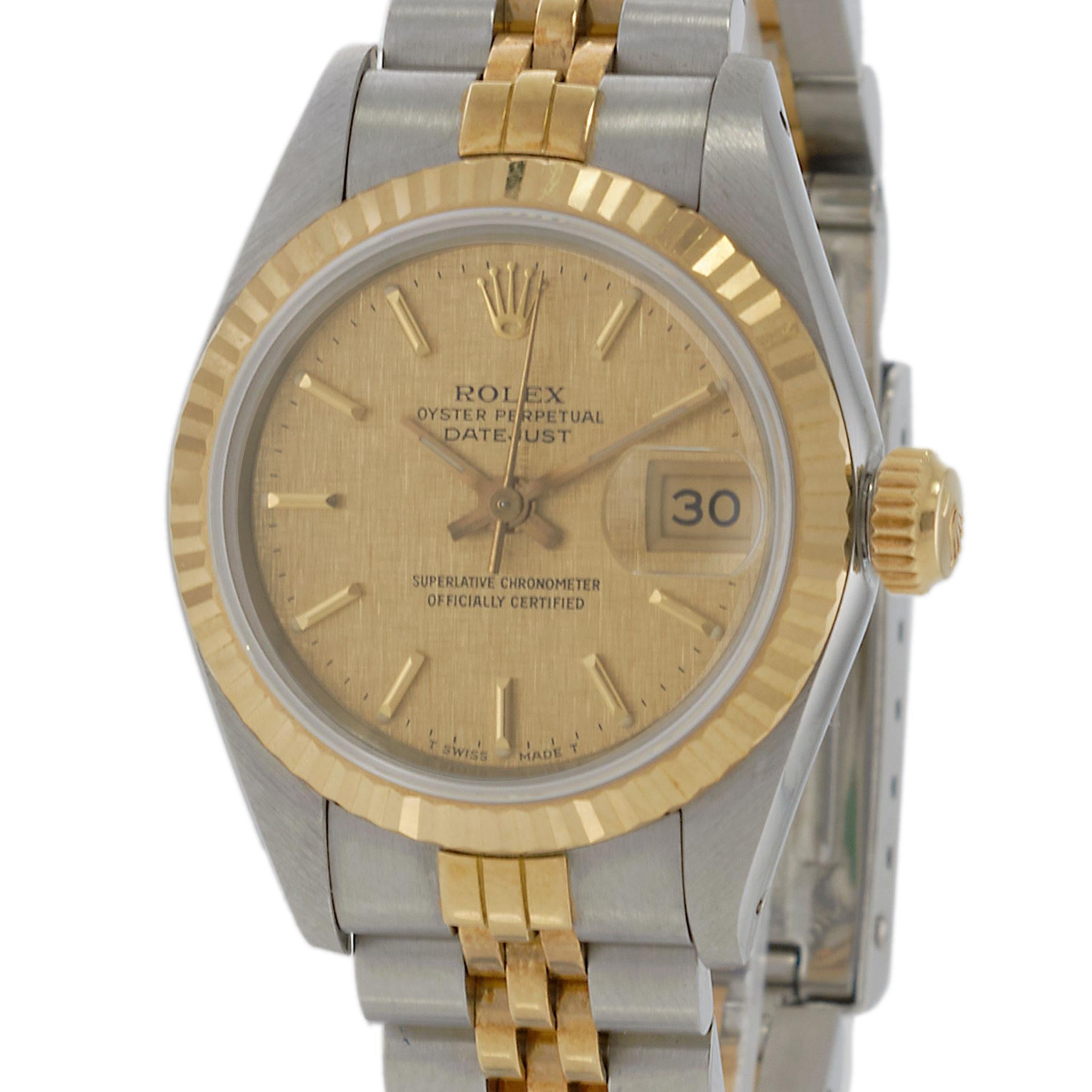 Rolex Datejust Ref. 69173 – 26MM Steel & 18KT Gold – Champagne Linen Dial
