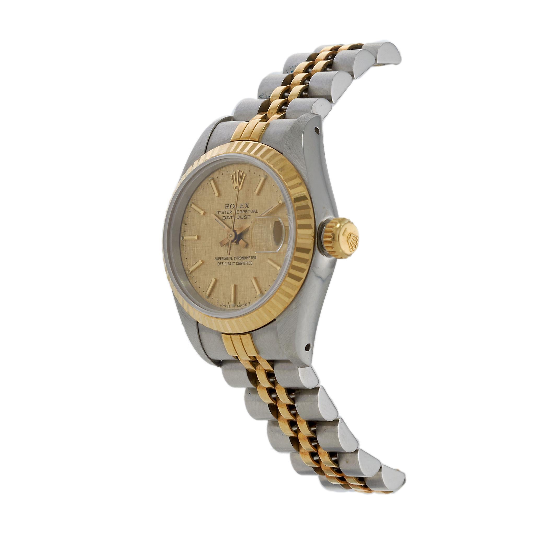 Rolex Datejust Ref. 69173 – 26MM Steel & 18KT Gold – Champagne Linen Dial