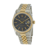 Vintage 1989 Rolex Datejust Ref. 16233 – Black Tapestry Dial