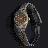 Rolex Datejust Ref. 69173– 26MM Steel & 18KT Gold – Red Vignette Diamond Dial