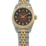 Rolex Datejust Ref. 69173– 26MM Steel & 18KT Gold – Red Vignette Diamond Dial