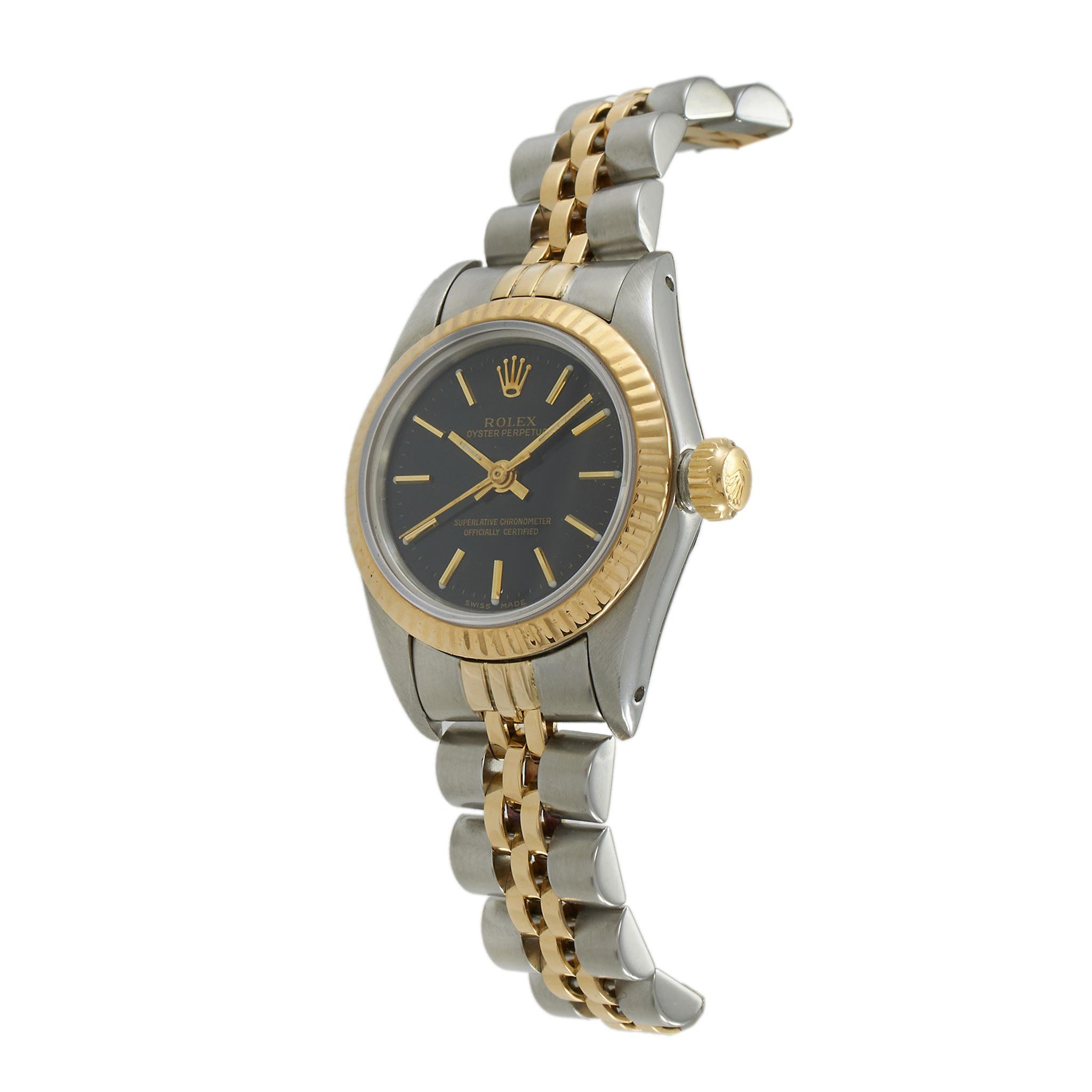 Rolex Oyster Perpetual Ref. 67193 – 26MM Steel & 18KT Gold – Black Dial