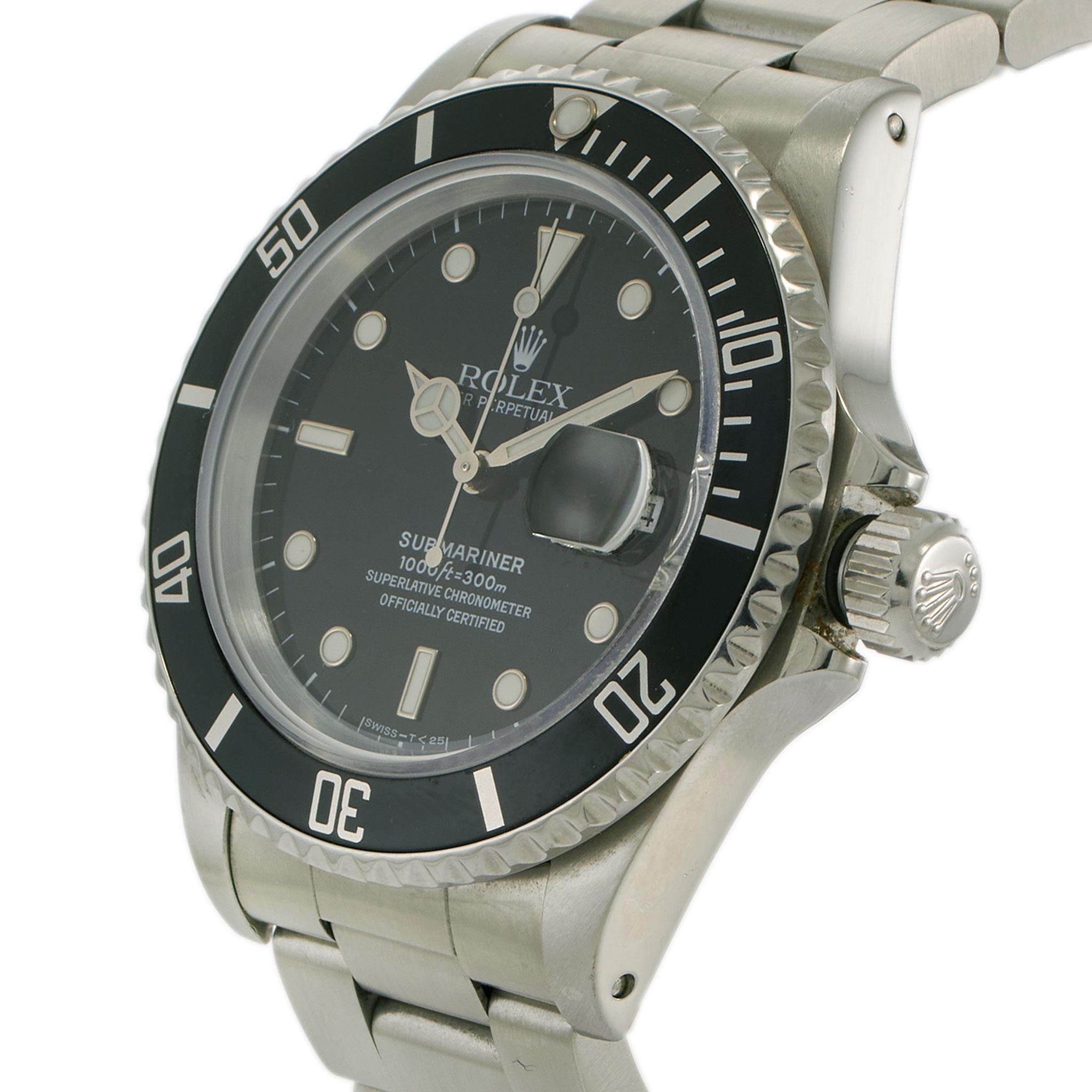Rolex Submariner 40MM Stainless Steel Ref. 16610 with SWISS-T<25 Tritium Dial