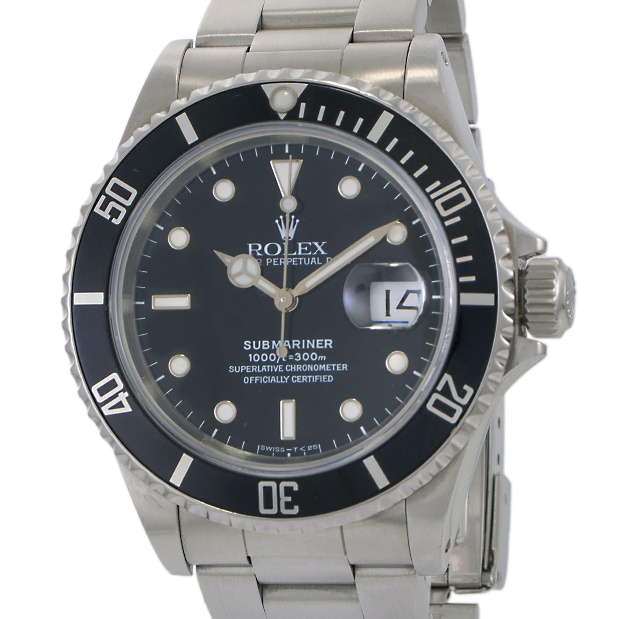 Rolex Submariner 40MM Stainless Steel Ref. 16610 with SWISS-T<25 Tritium Dial