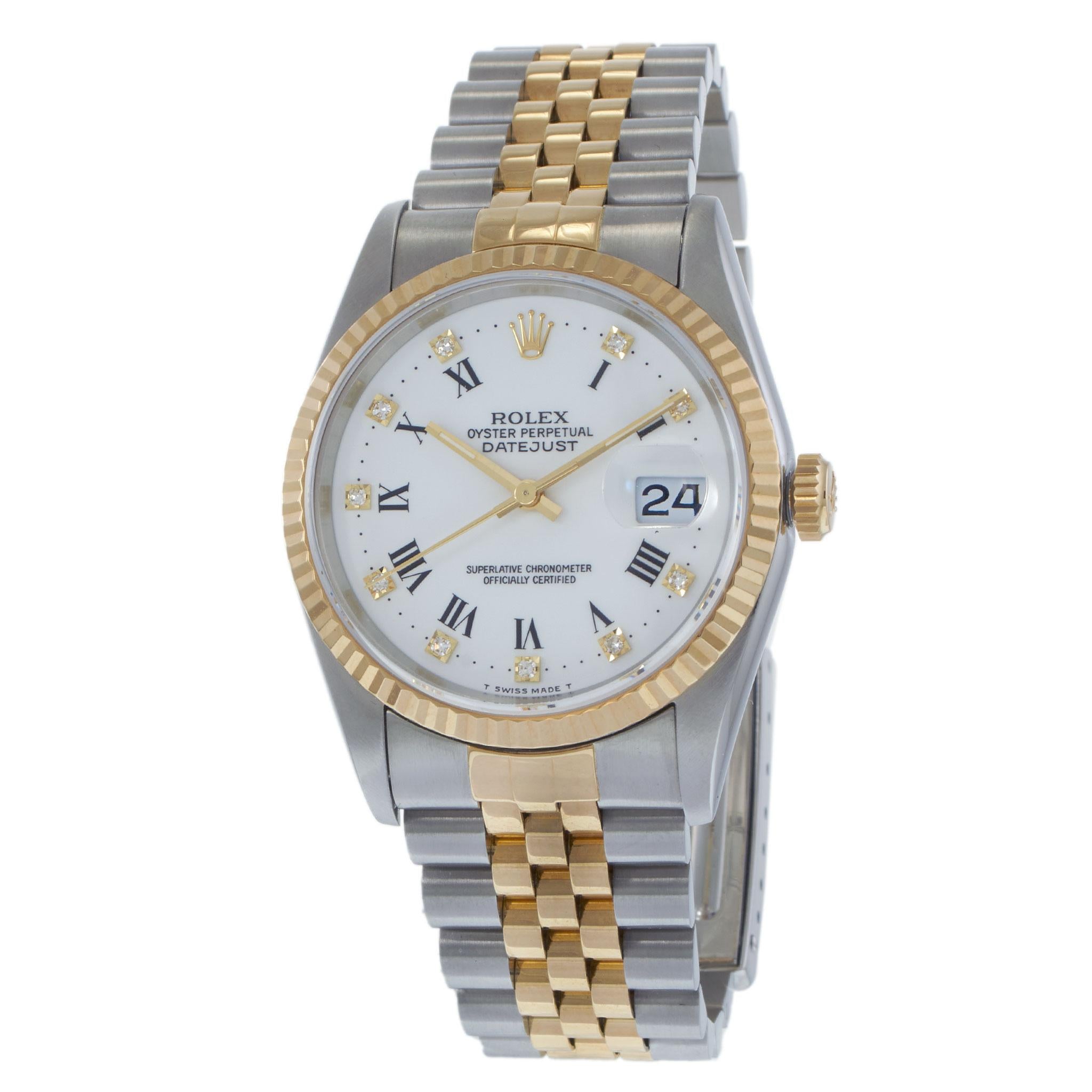 Rolex Datejust 36MM Ref. 16233 White Diamond Dial