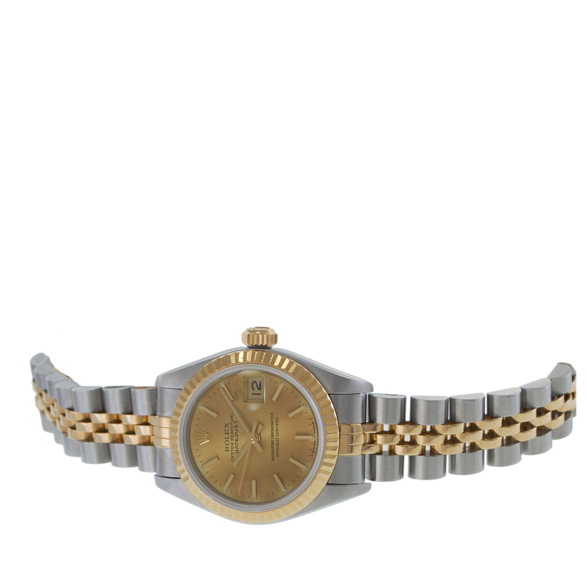 Lady Rolex Datejust Ref 69173 Champagne Dial- Rolex Service Card