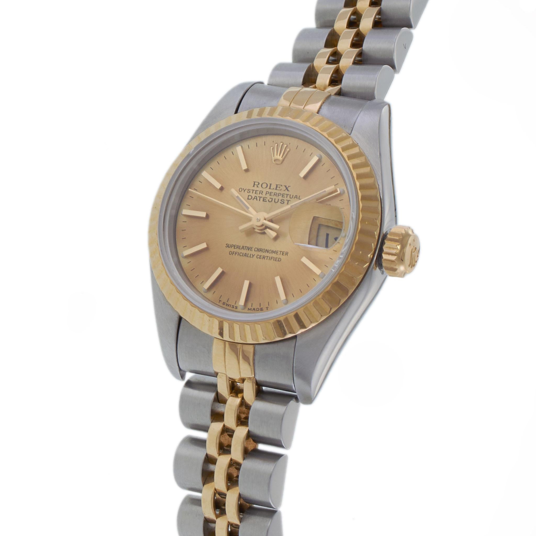 Lady Rolex Datejust Ref 69173 Champagne Dial- Rolex Service Card