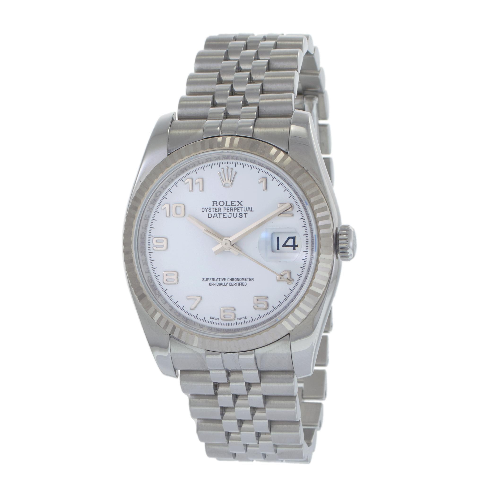 Rolex Datejust ref. 116234 White Roman Dial - Jubilee