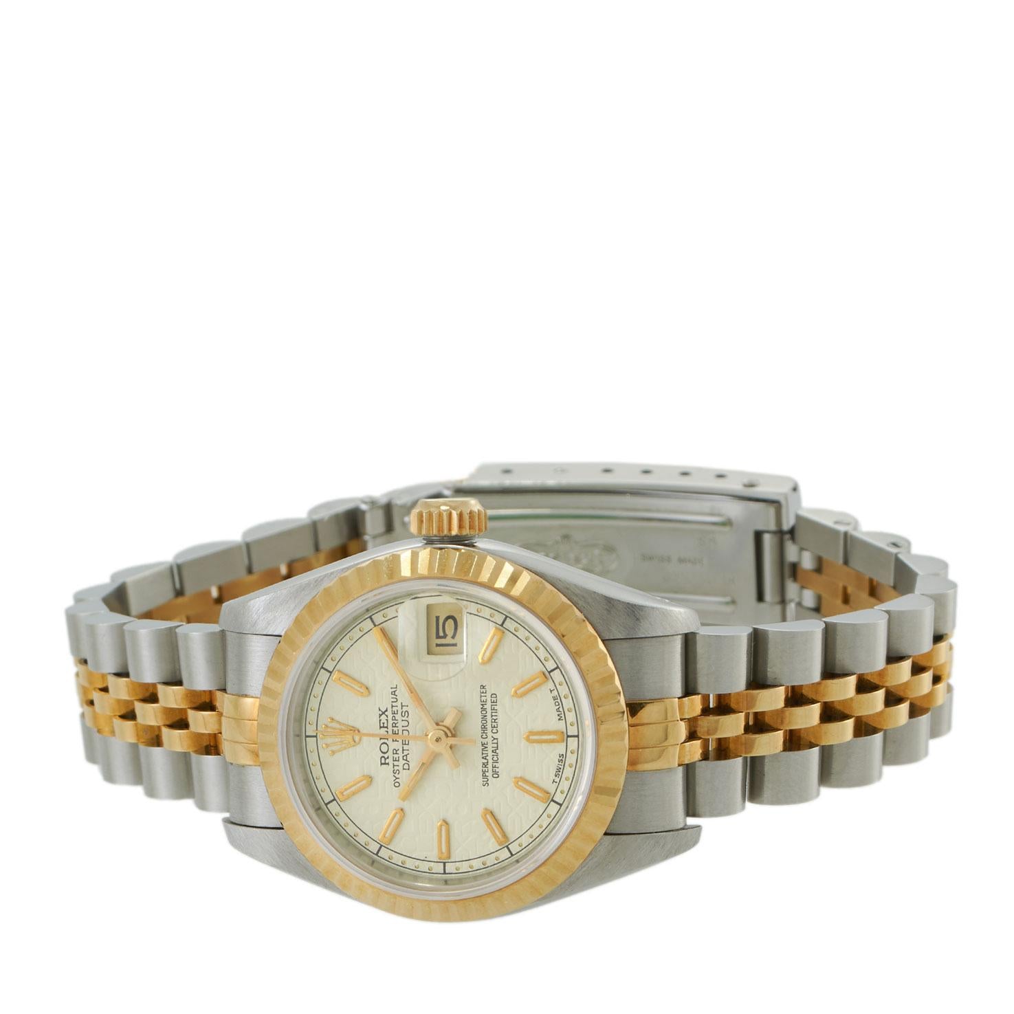 Rolex Datejust 26MM Steel and 18KT Gold Ref. 69173 Cream Index Dial