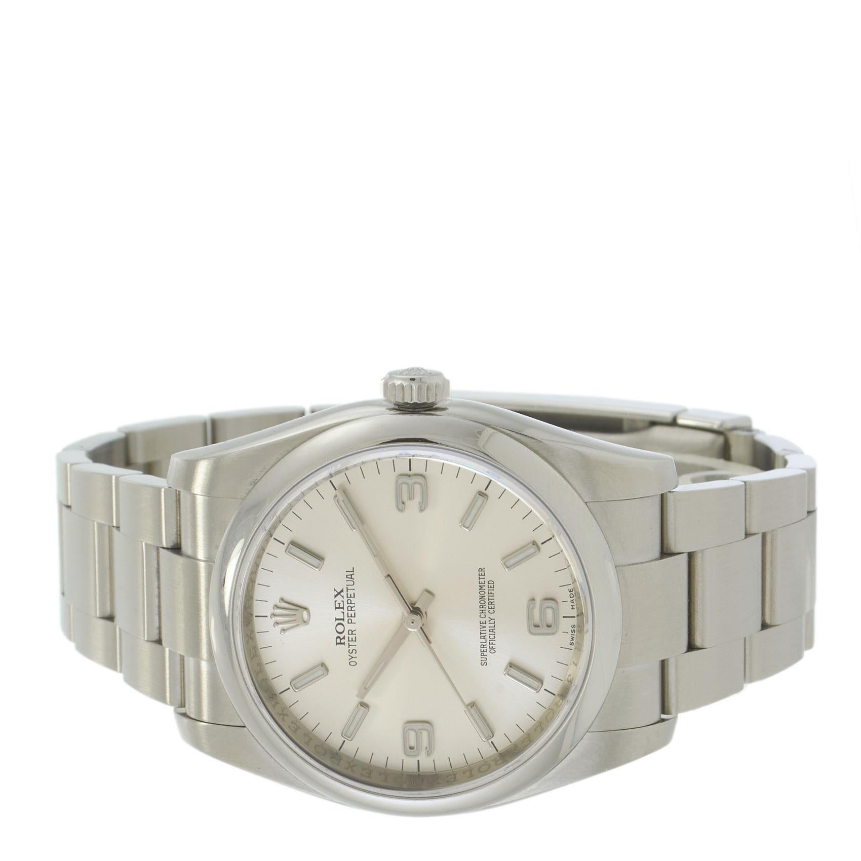 Rolex Oyster Perpetual 36 Ref. 116000 Steel Silver Stick Dial