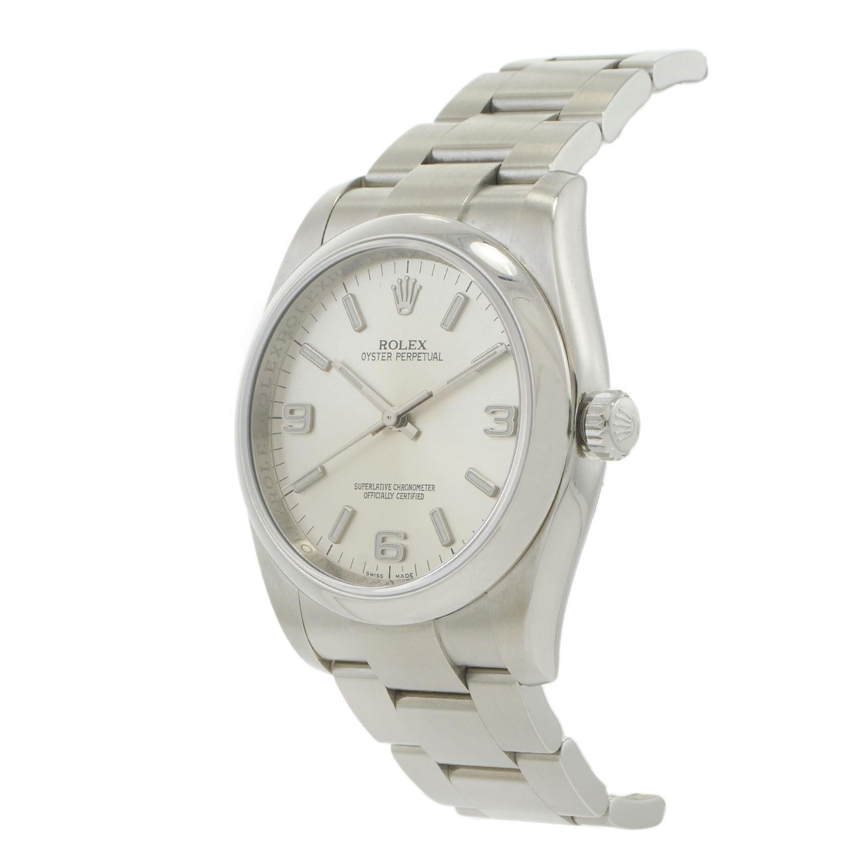 Rolex Oyster Perpetual 36 Ref. 116000 Steel Silver Stick Dial