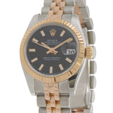 Rolex Lady Datejust 26MM Steel and Everose Gold Ref. 179171 Black Dial