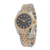 Rolex Lady Datejust 26MM Steel and Everose Gold Ref. 179171 Black Dial