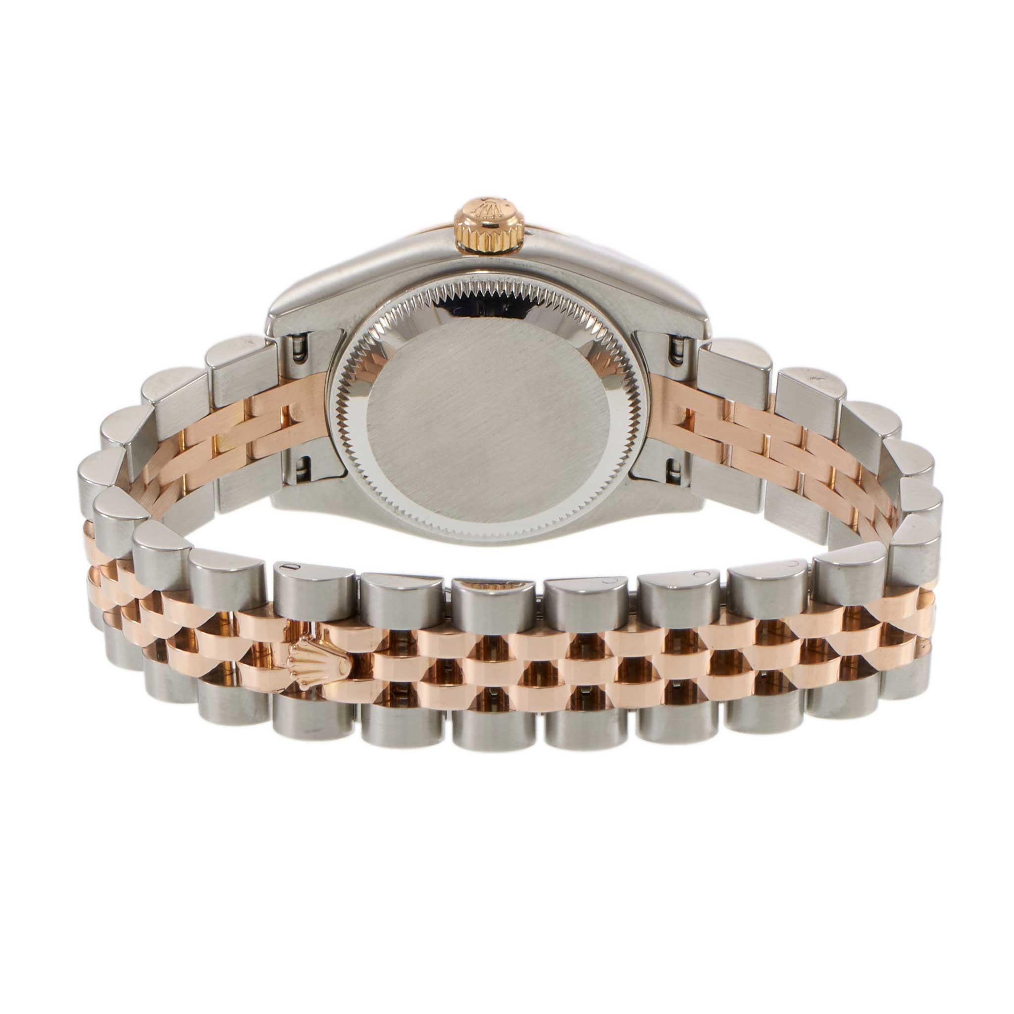 Rolex Lady Datejust 26MM Steel and Everose Gold Ref. 179171 Black Dial