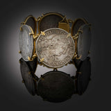 Antique French Louis XIV–XV Sterling Silver Coin Bracelet in 18KT Yellow Gold